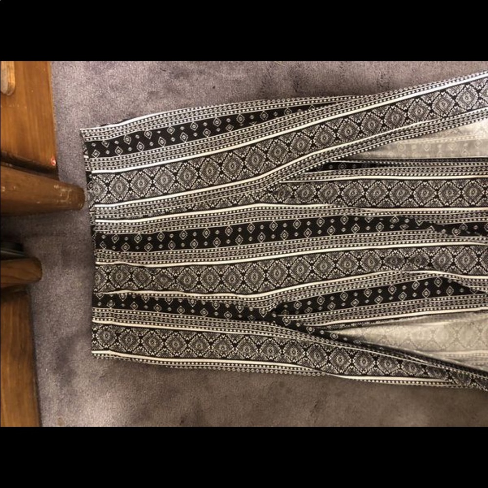 Aztec print/split maxi skirt